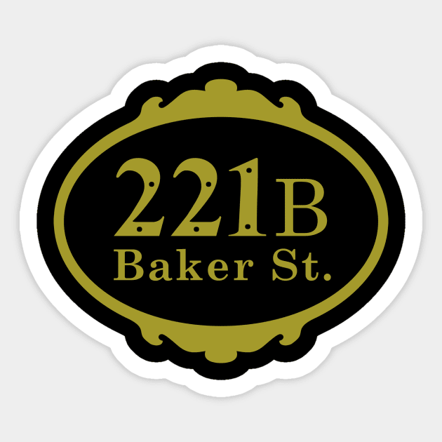 221B Baker Street Sticker by YiannisTees